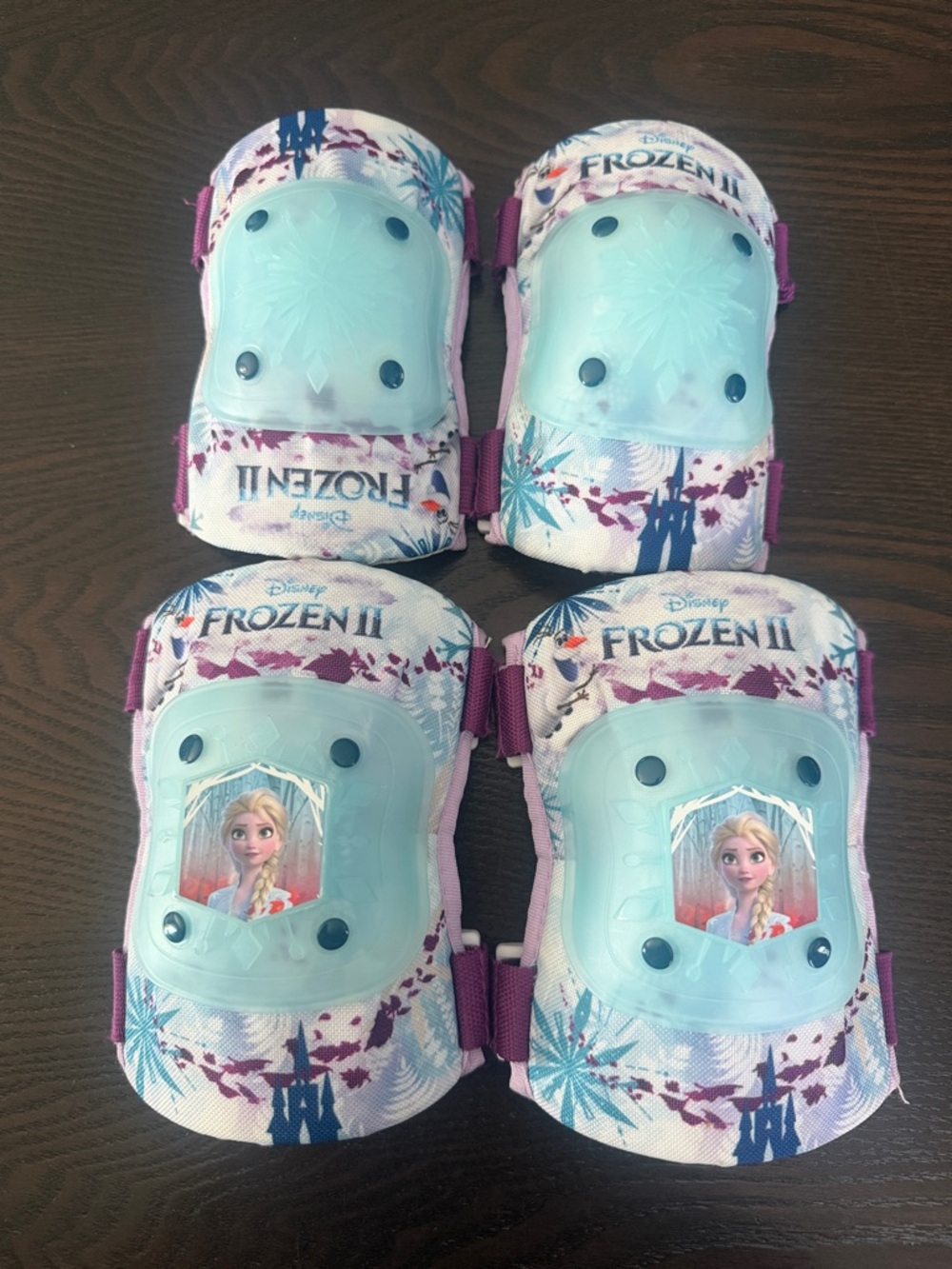Disney Frozen II Kids Knee and Elbow Pads in Light Blue and Purple